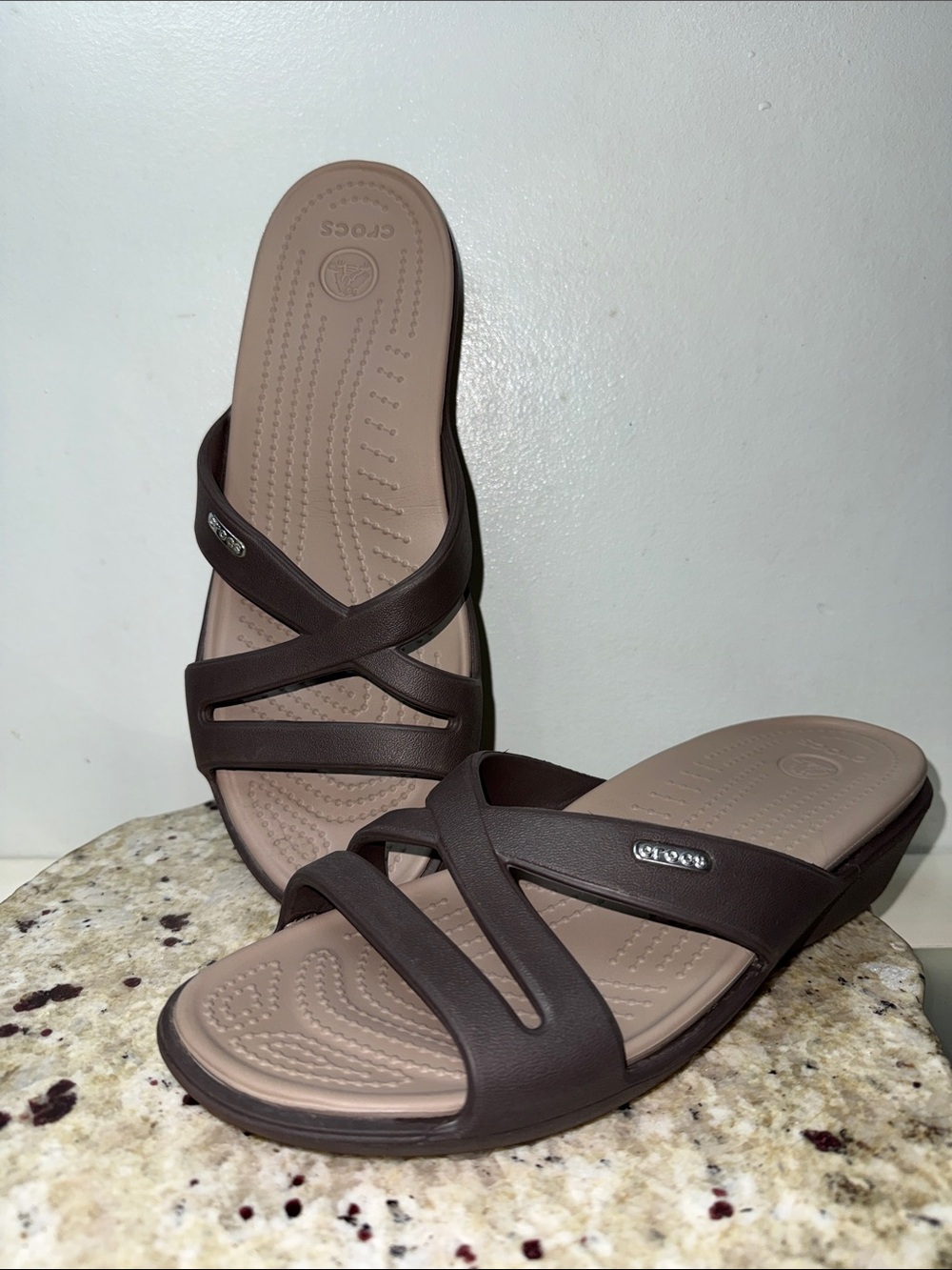 CROCS Patricia Wedge Slide Sandal Multi Strap Lightweight Women’s Size 10
